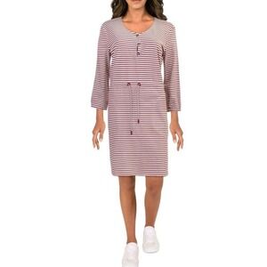 Barbour Mersey Womens Striped Scoop Neck Sheath Dress Size 14 Nautical‎